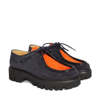 Dora Velour Suede Blu Horsy Arancione